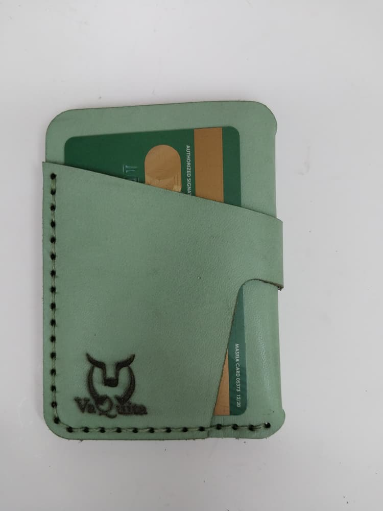 mint green card holder