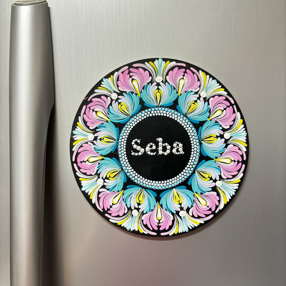 Customized floral fridge magnet