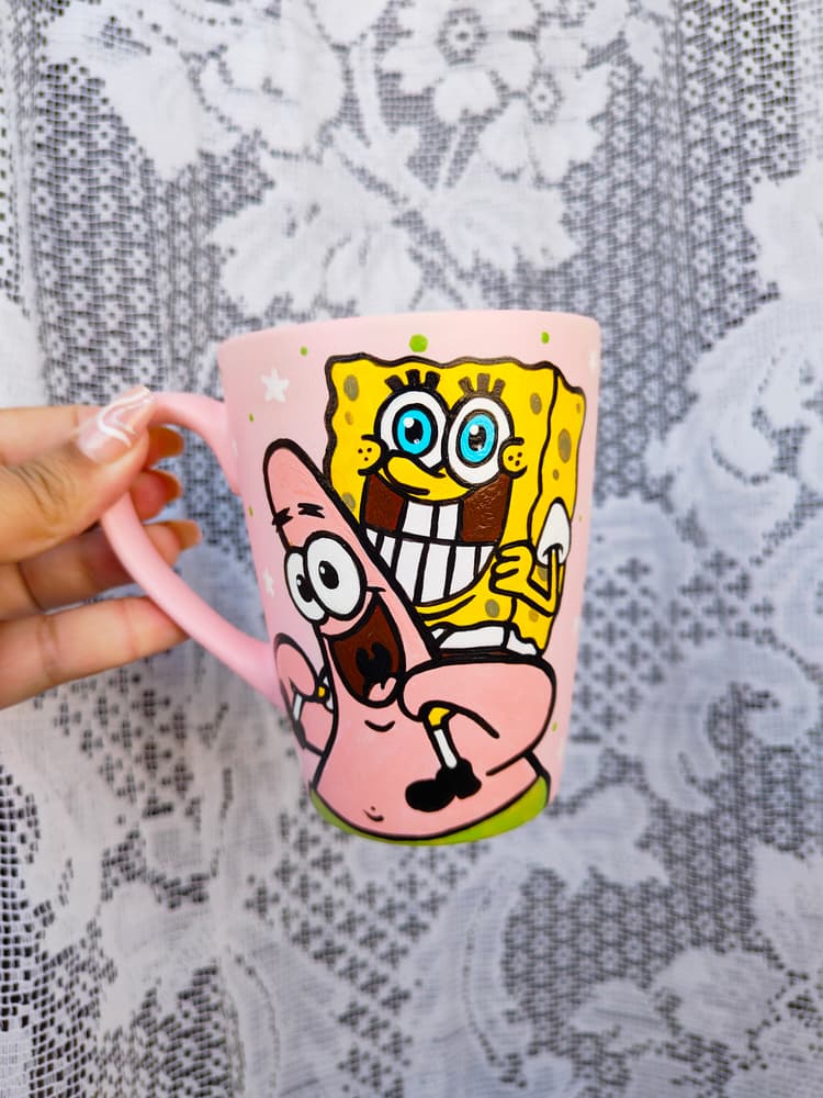 SpongeBob & Baseet mug-pink