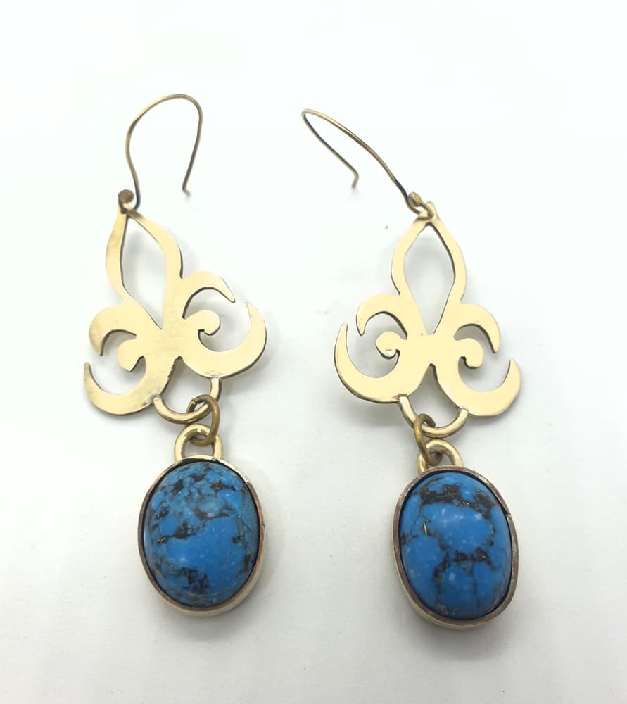 Ornament Mexican turquoise earring-1