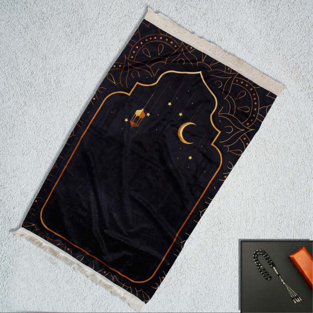 ramadan rug (black &amp; gold)