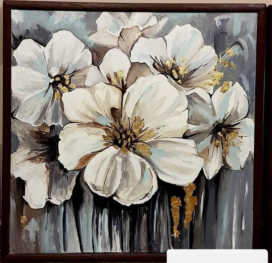 Tableau acrylic painting (FLOWERS) 