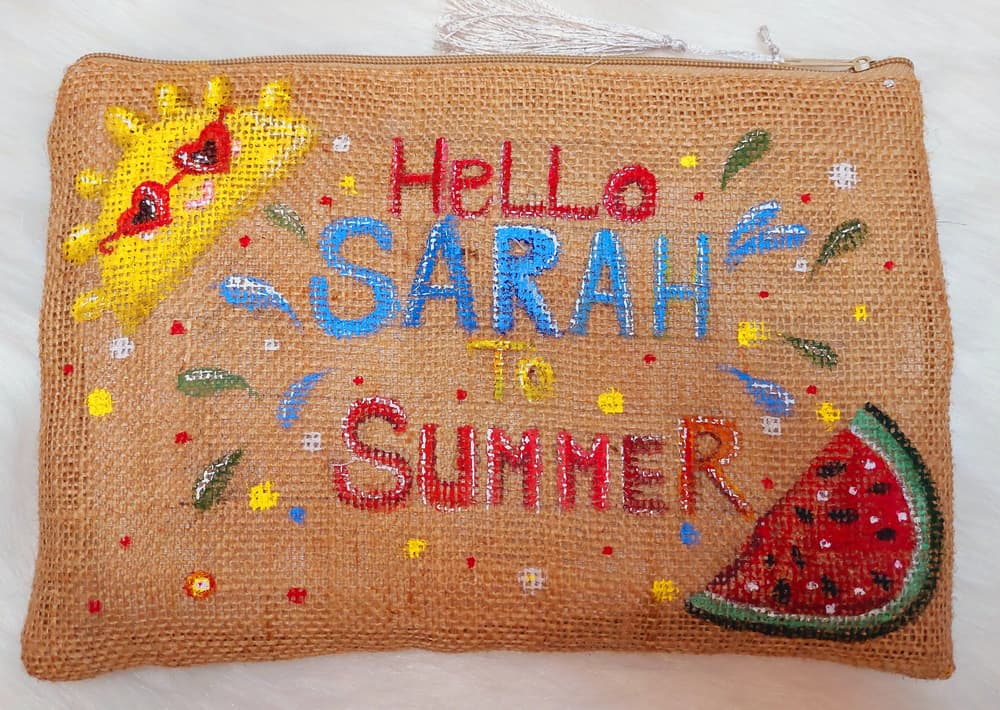 Hello summer clutch with ur name