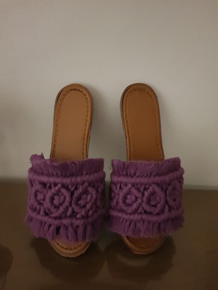 Simple macrame slippers