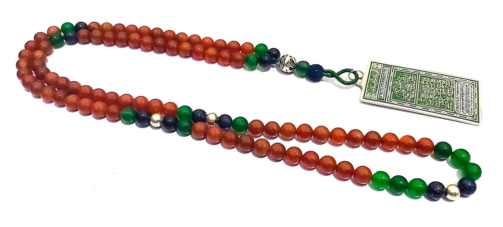 Red agate stone rosary 