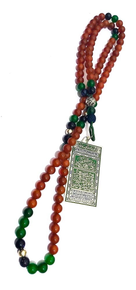 Red agate stone rosary 