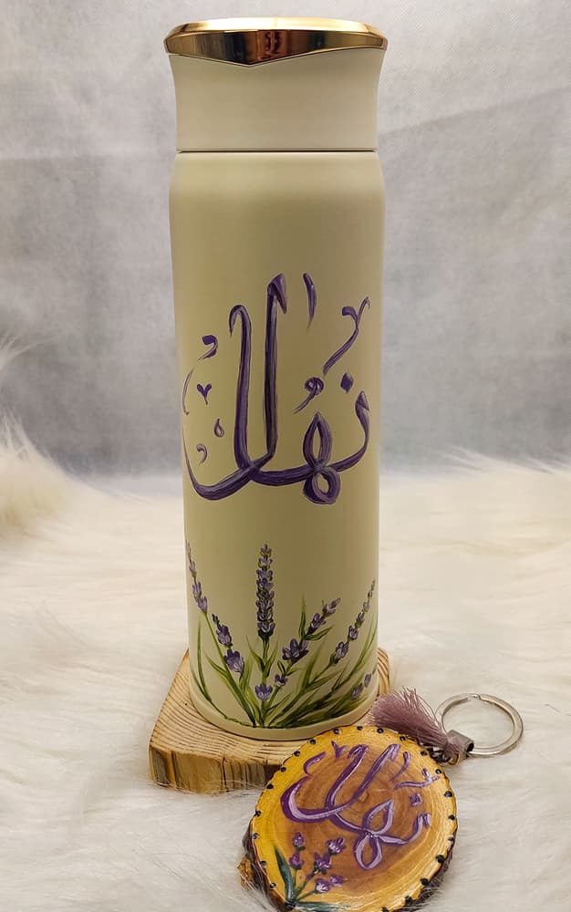 Customized lavender thermal mug