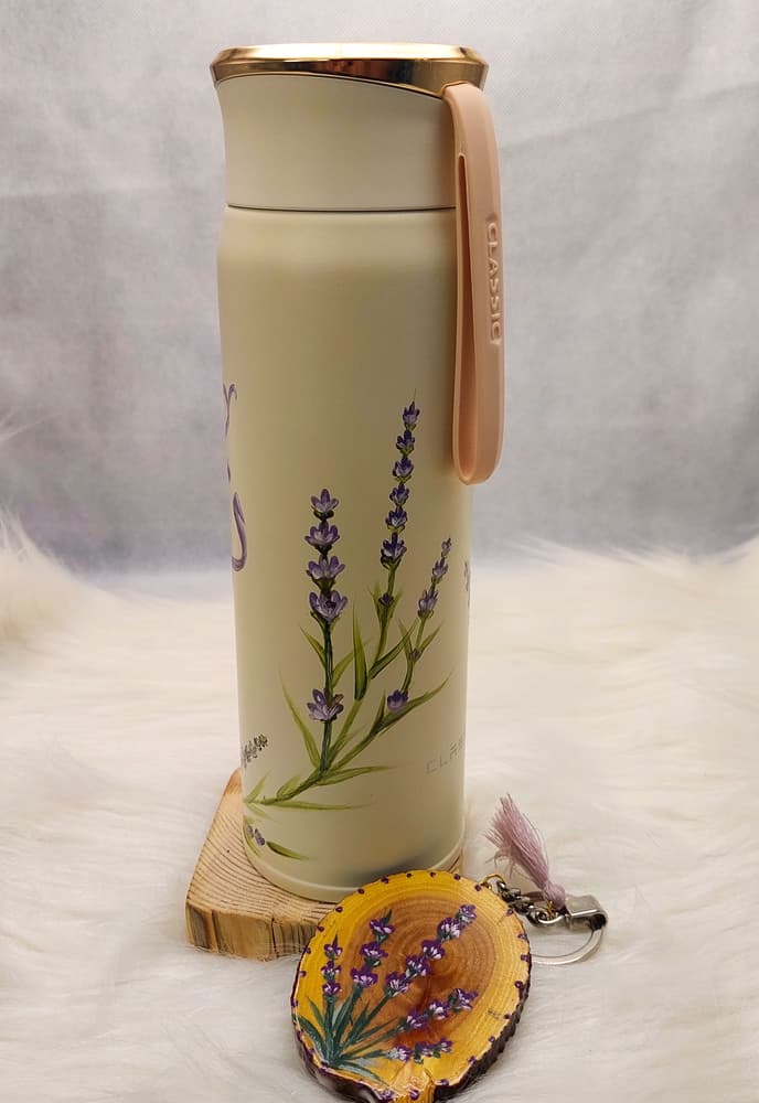 Customized lavender thermal mug