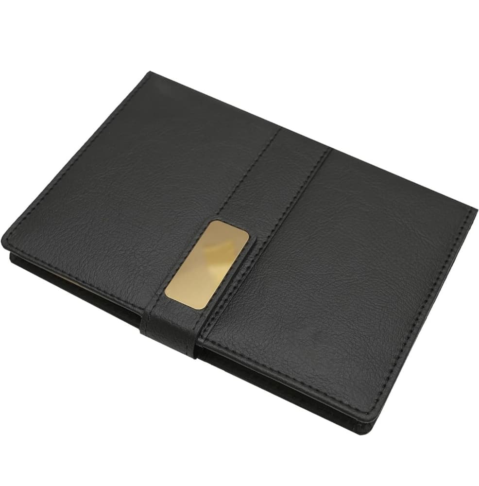 Handpainted leather black notebook 