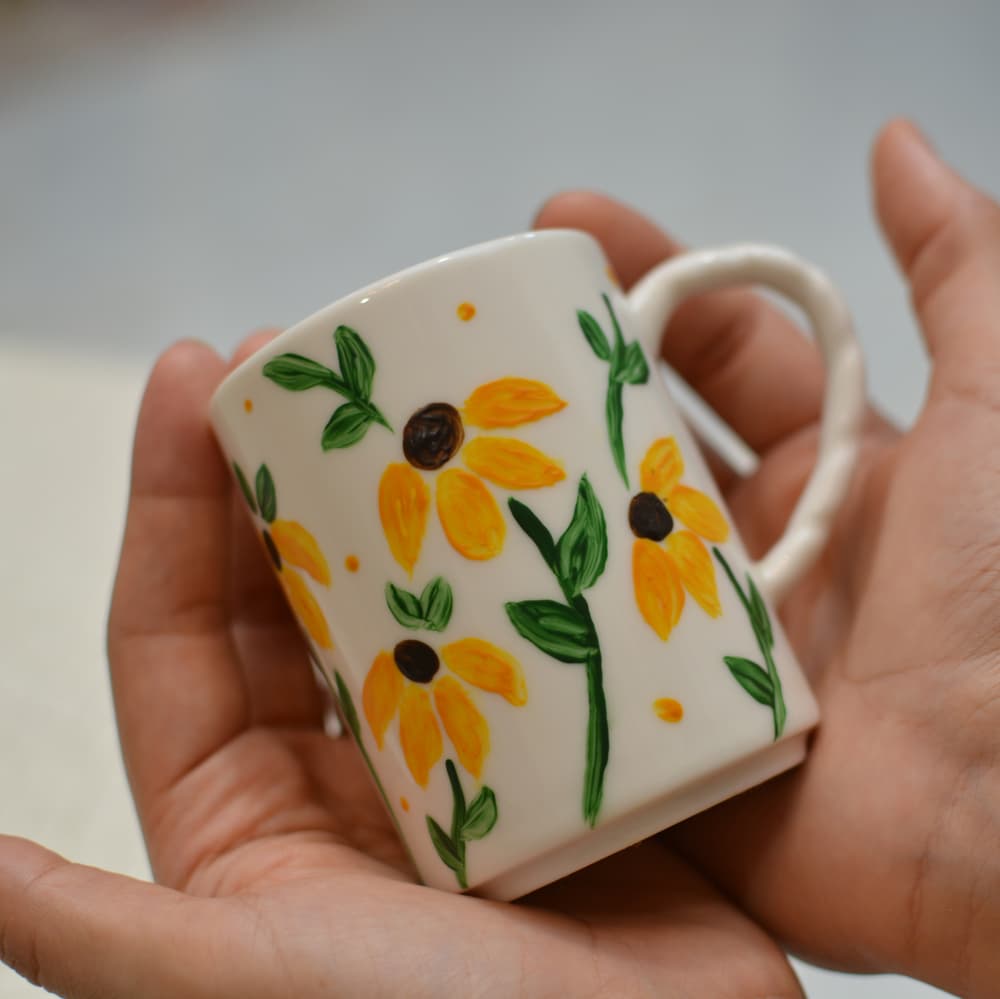 Sunflower Painted Tea Mug