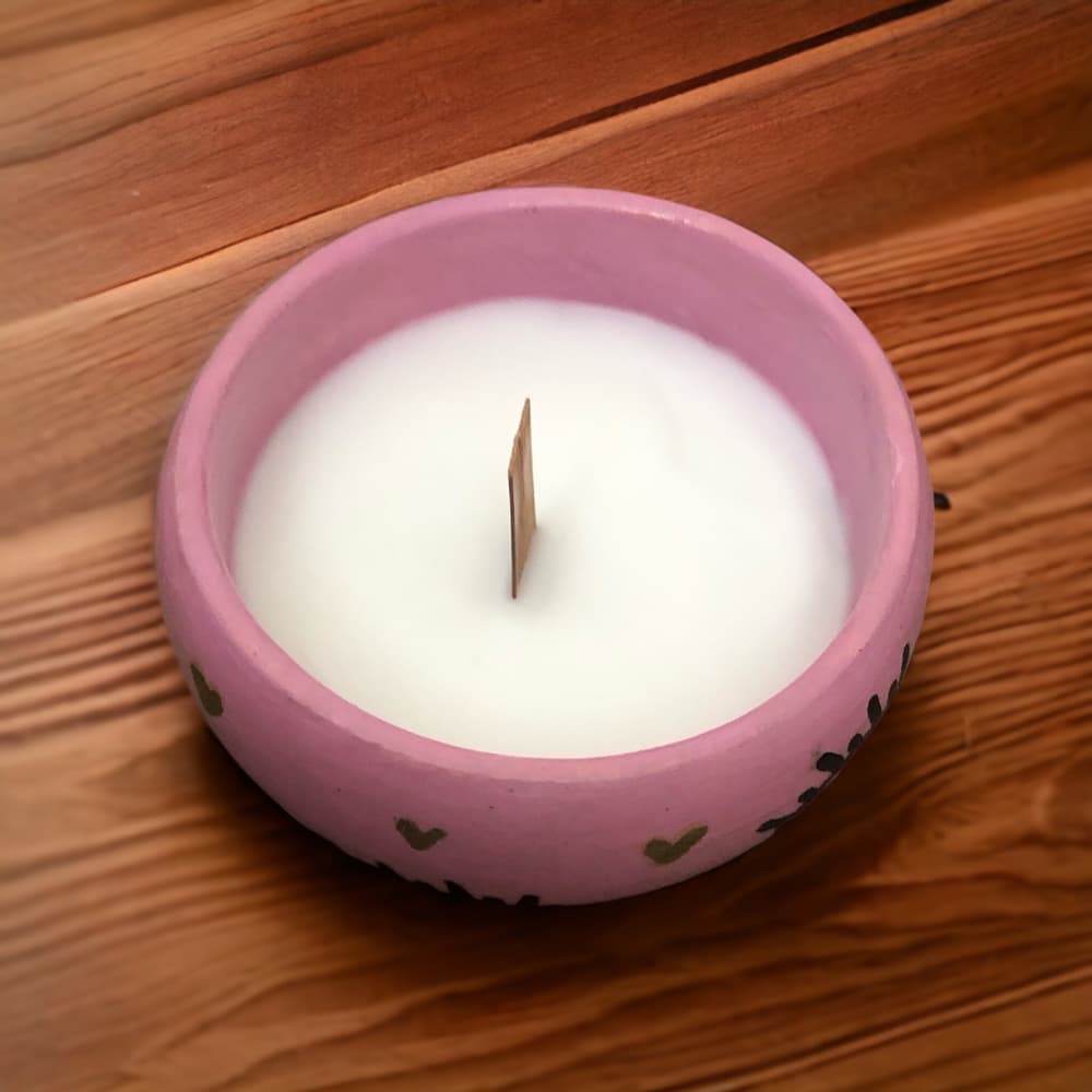Wooden candle pot “charm”