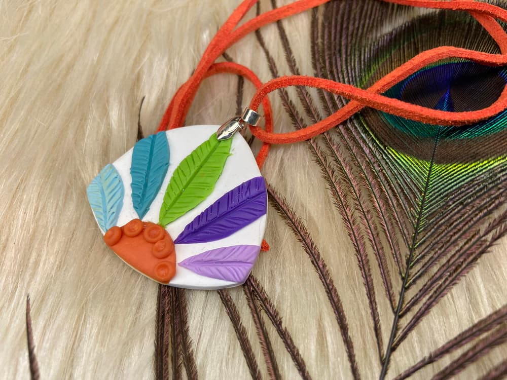 Necklace - colored leaves