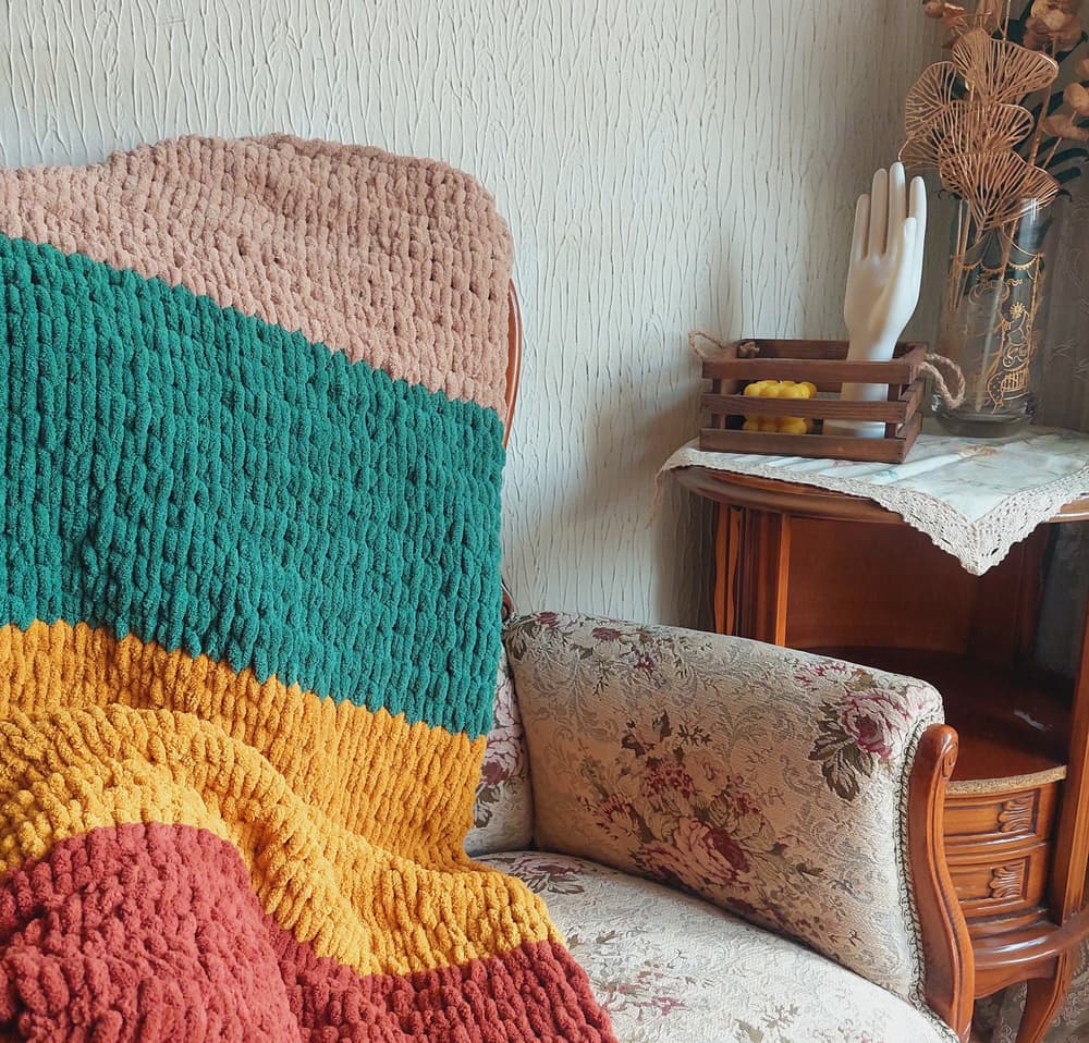 Puffy blanket crochet 