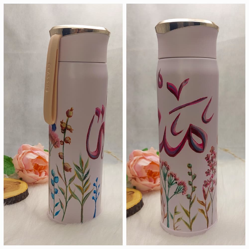 Customized floweral thermal mug 