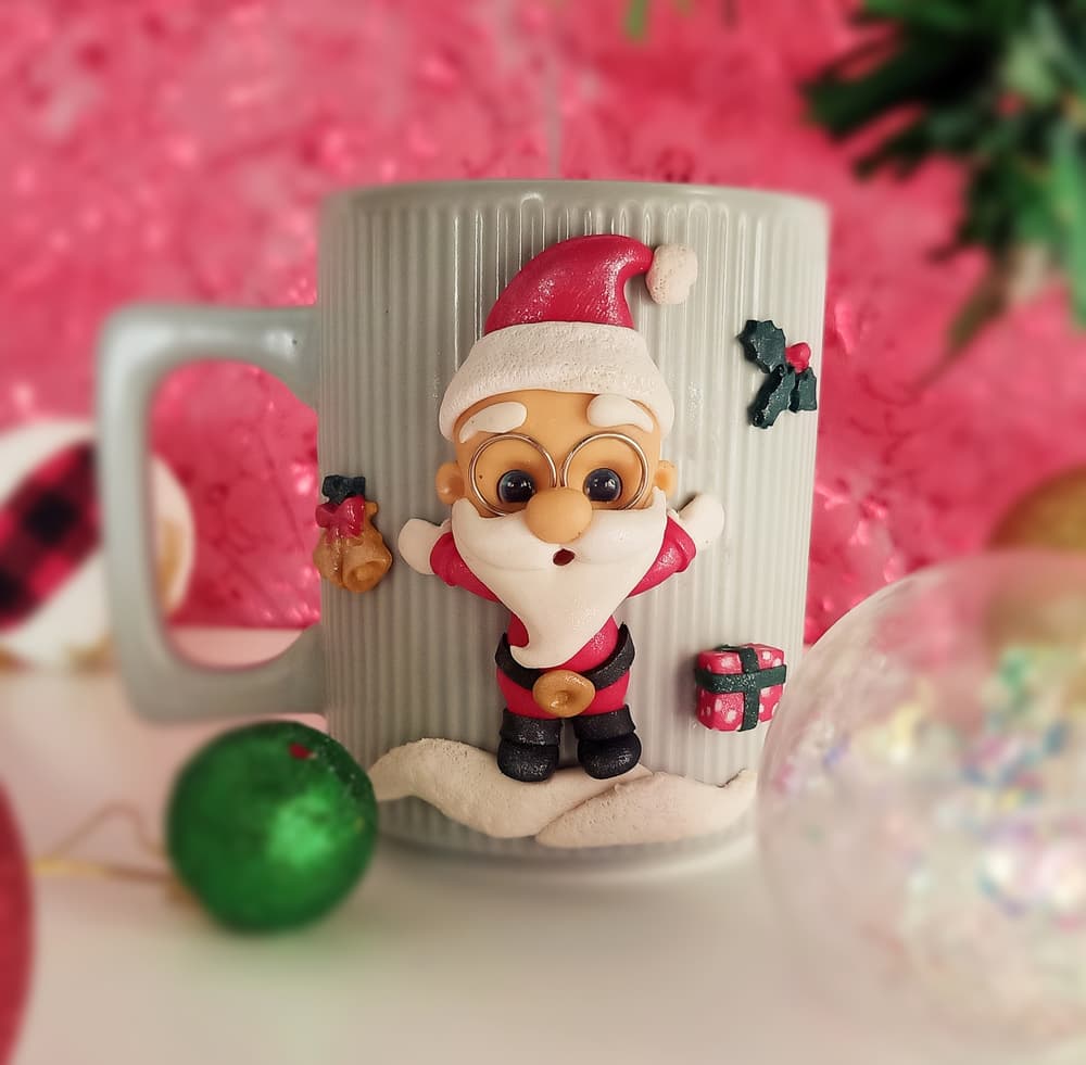 Santa on Gray mug