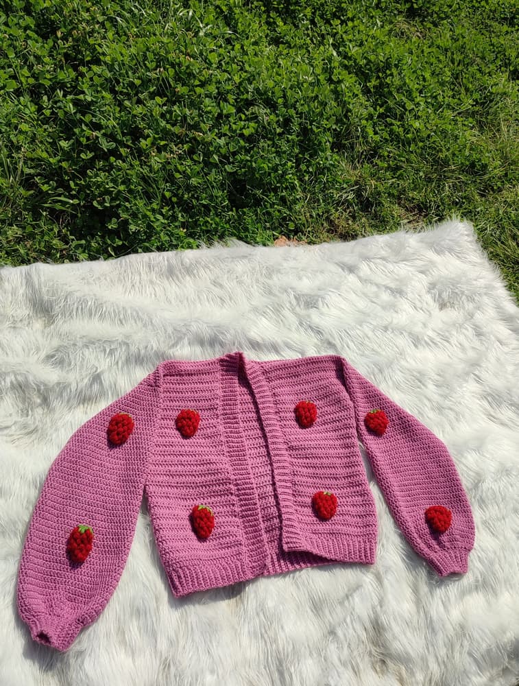 Crochet strawberry jacket 