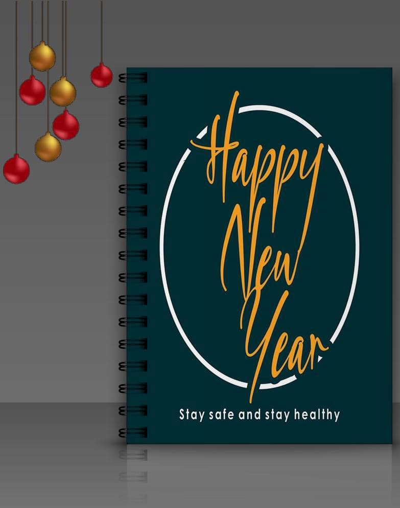 New Year Wooden Notebook