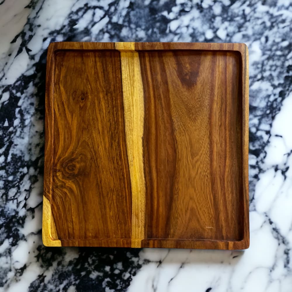 wooden square platter