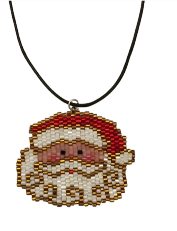 Santa Claus face beaded necklace 
