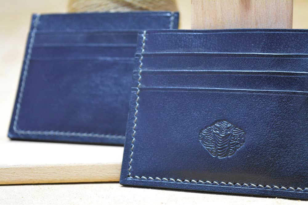 Hand-made Card Holder made of real leather 4