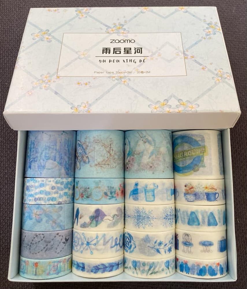 20pcs blue assorted washi tape