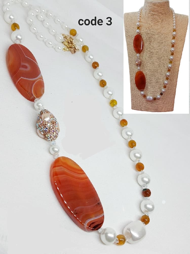 Agate stone necklace code 4