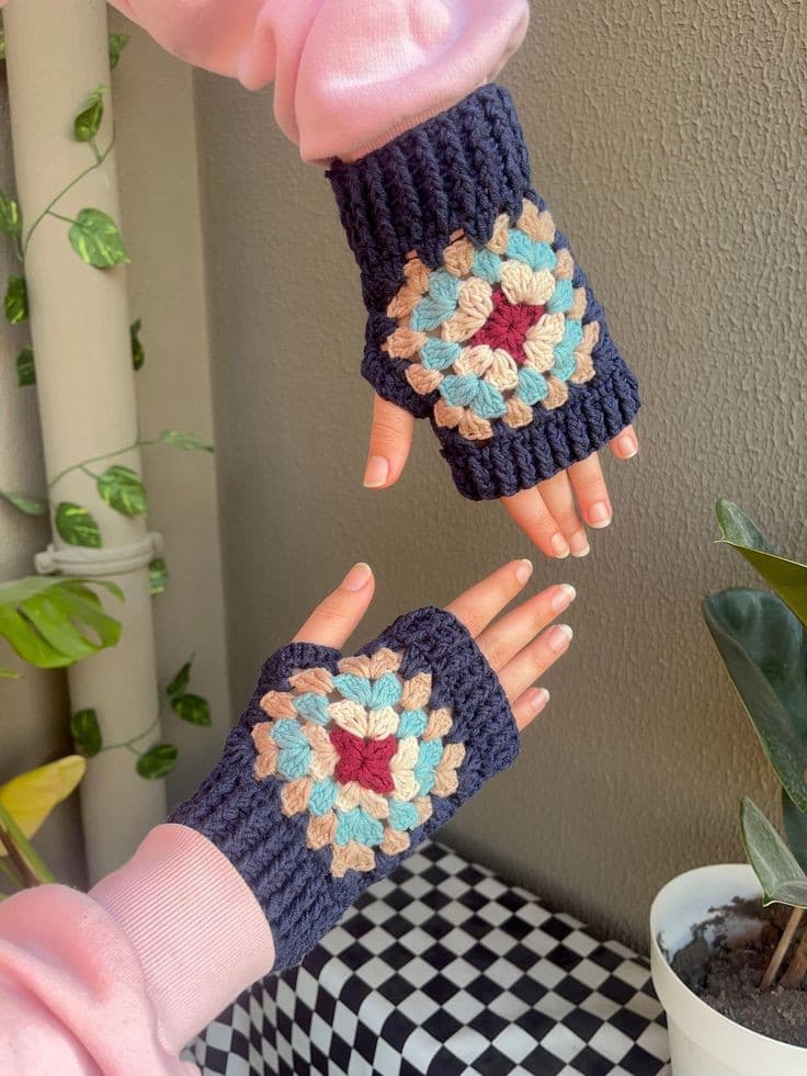 Crochet gloves granny 