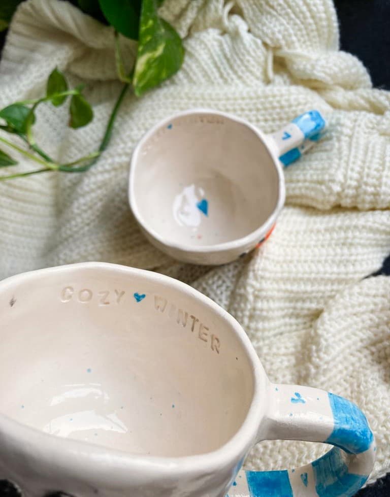 Cozy Winter Pottery Mug