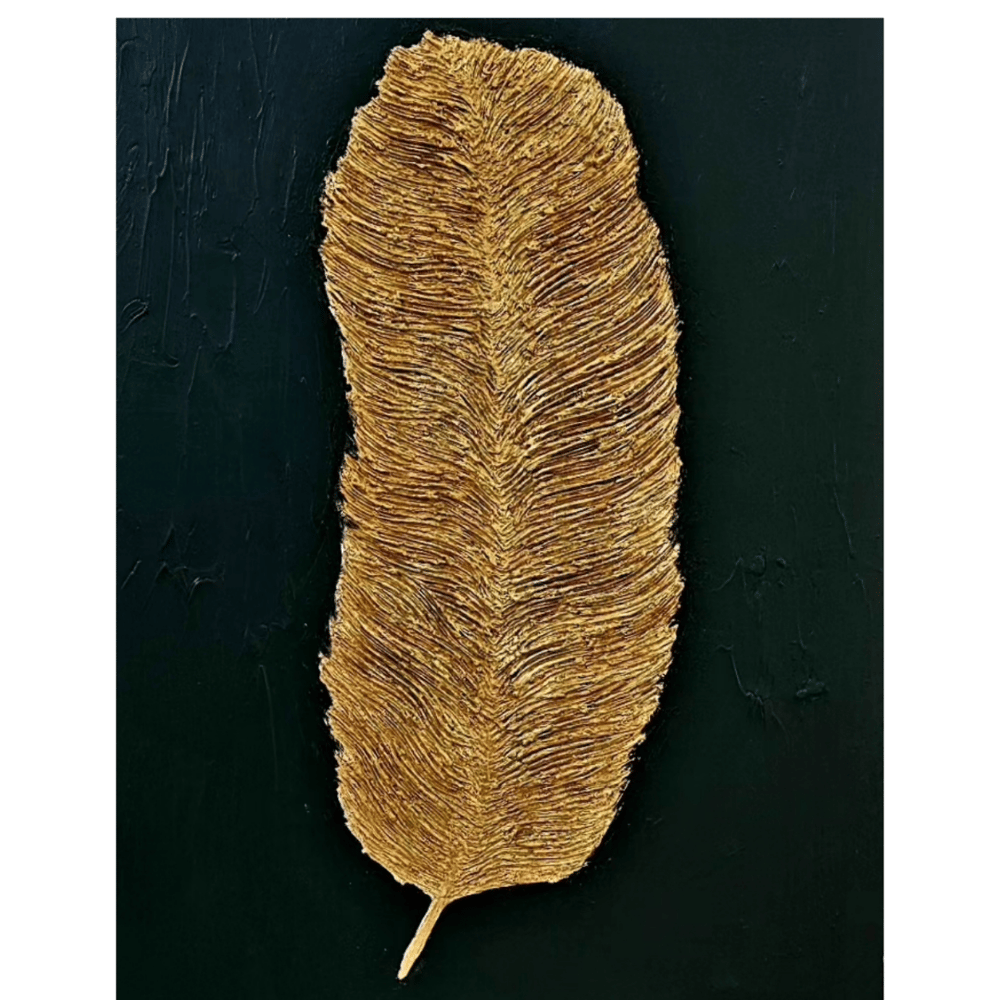 Golden feather painting
