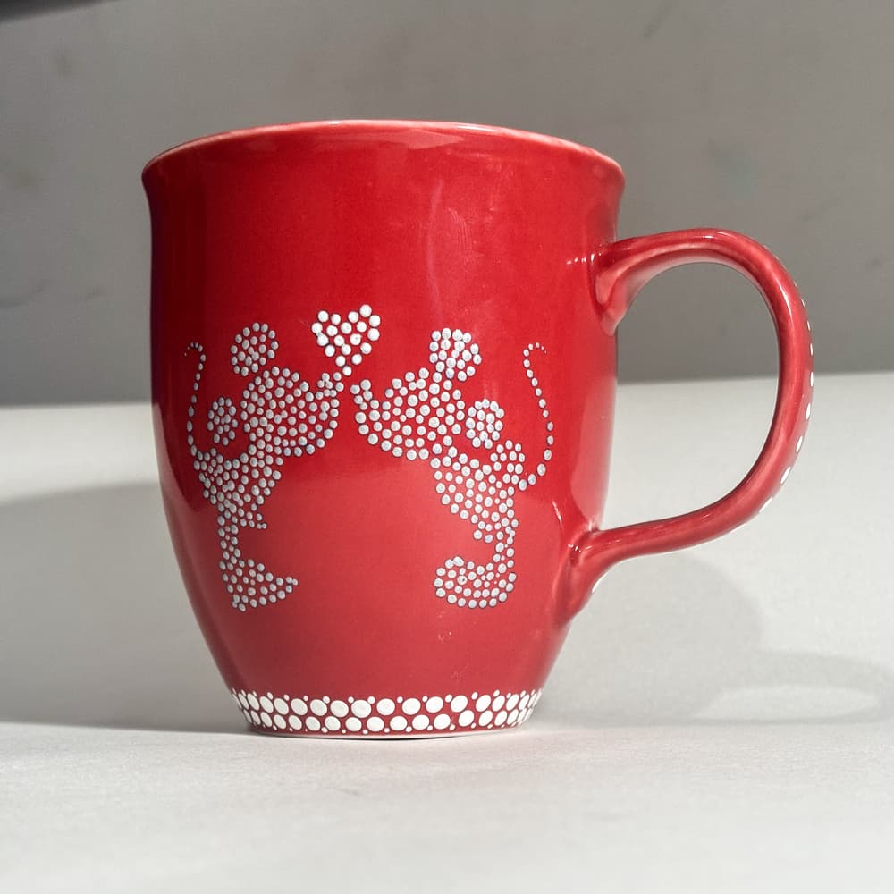 Mickey and Minnie mouse red mug