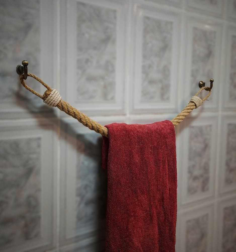 Jute TOWEL HOLDER-Hanger with cotton rope