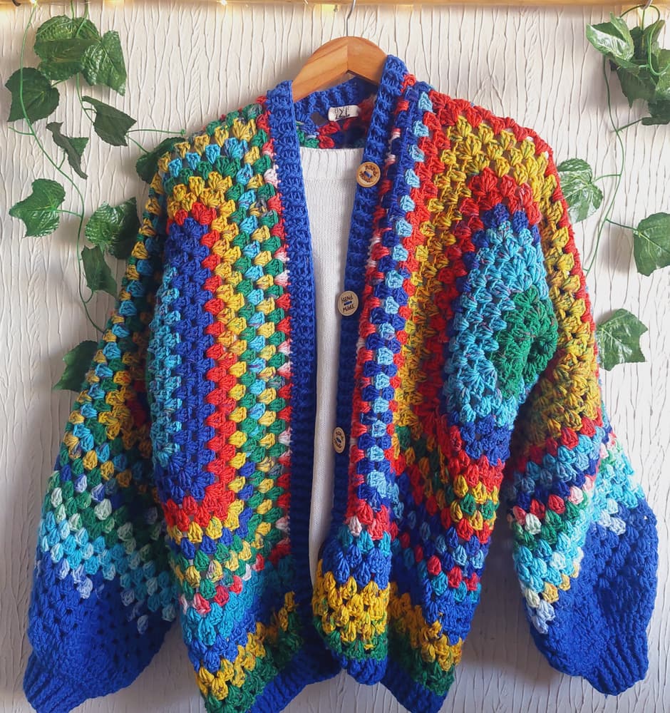 Colorful crochet cardigan
