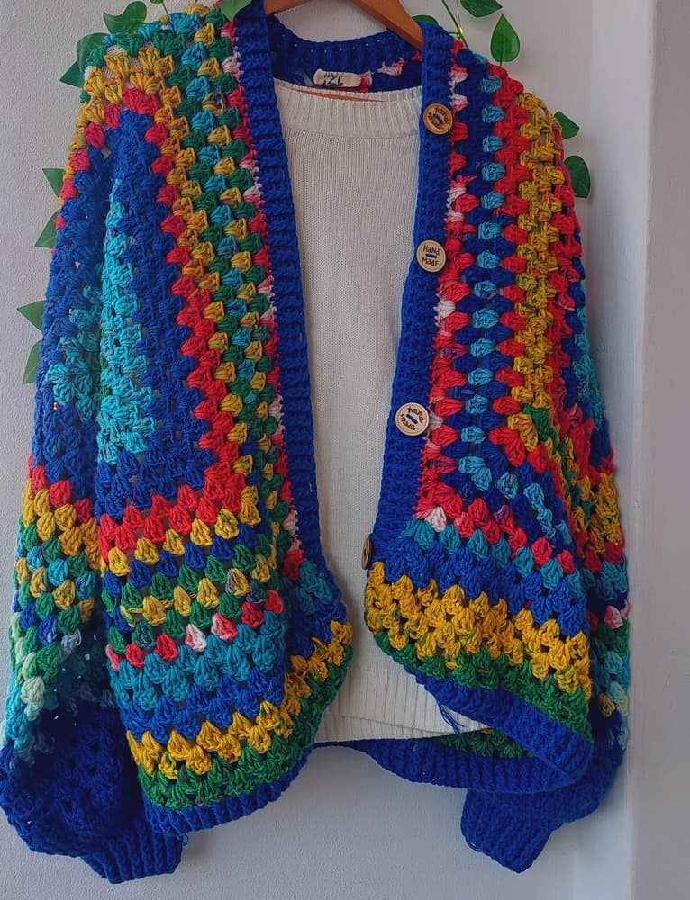 Colorful crochet cardigan