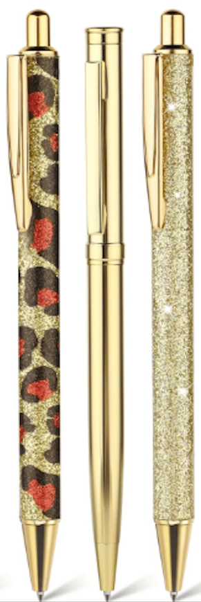 Set of 3 gold tiger Ballpoint pens