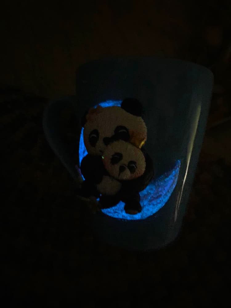 Panda Mug - Dark visibility - Handmade Polymer Clay