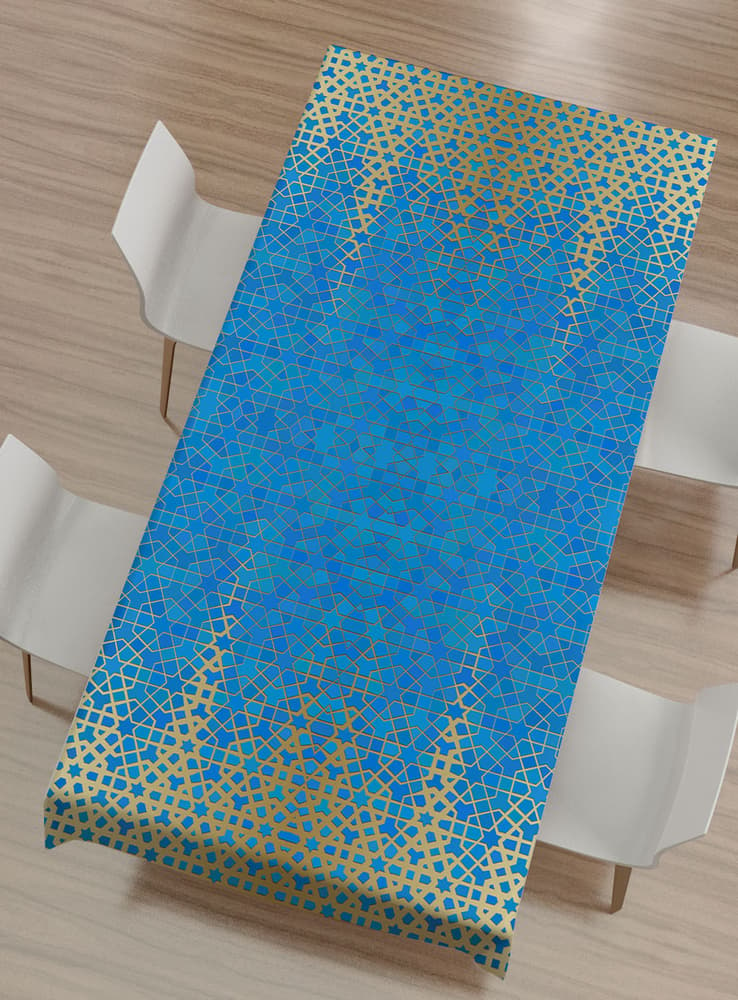 tablecloth ( blue arabic pattern)