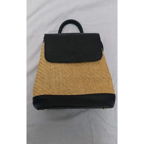 Handmade Backbag Wicker And Natural Leather