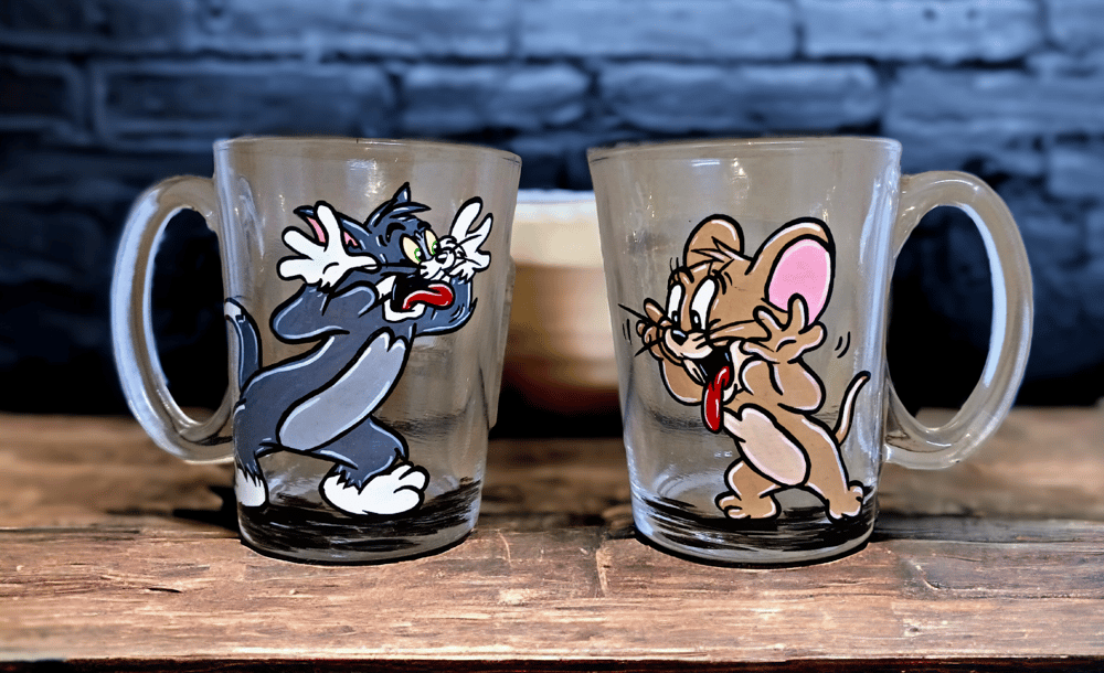 Tom & Jerry glass mug