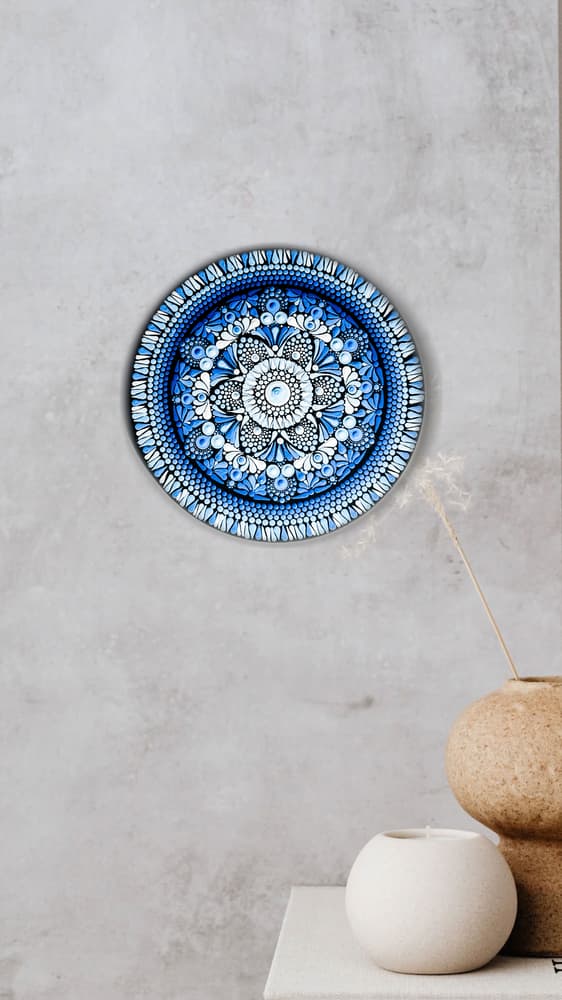 Sea mandala dots decorative plate
