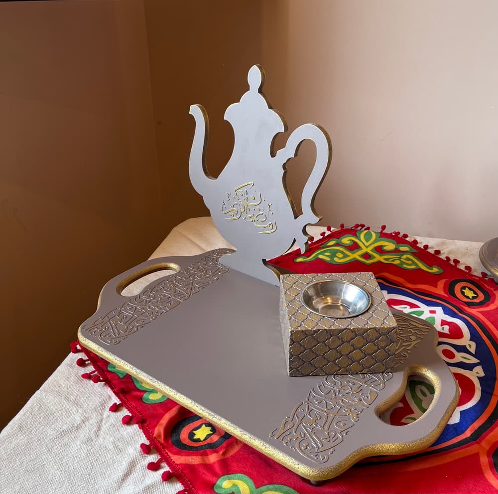 Decorative tray with incense burner