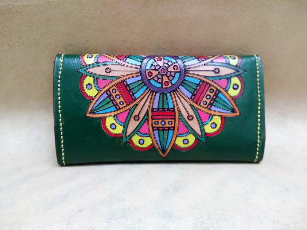 Women's wallet with a mandala drawing