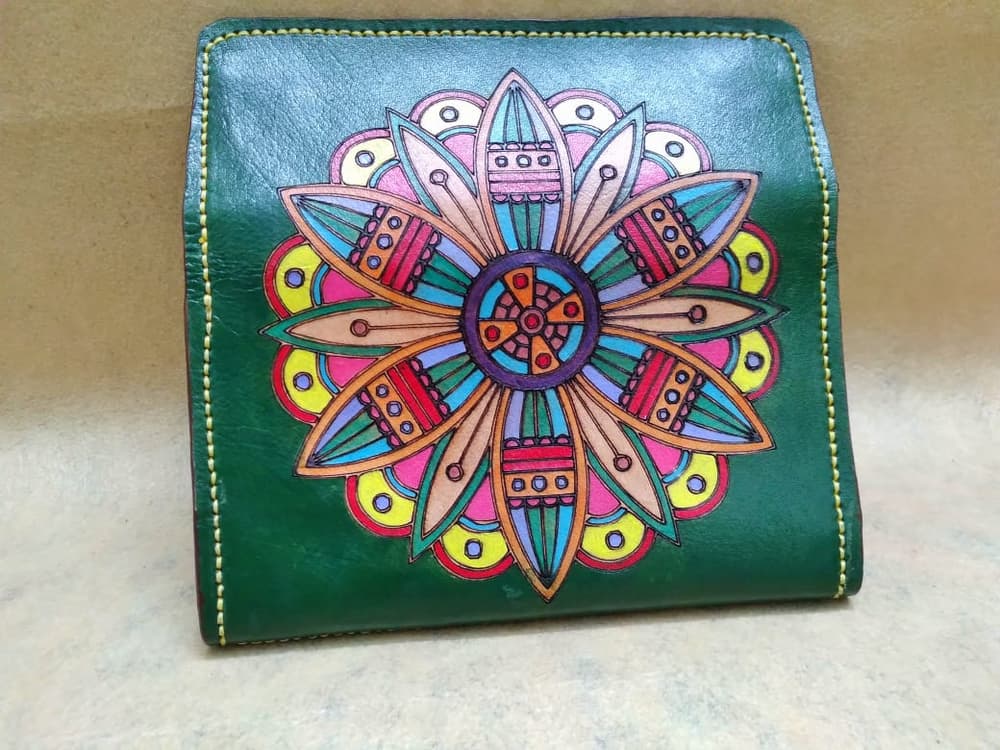 Women's wallet with a mandala drawing
