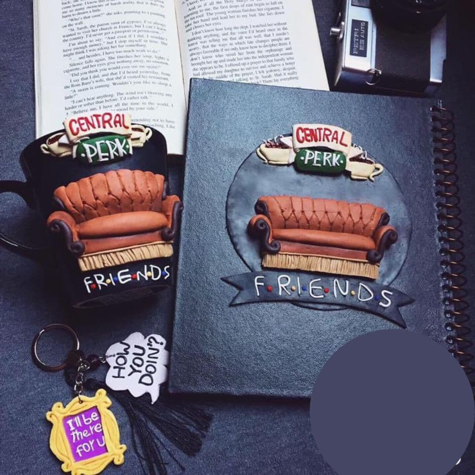 A set of Central Perk (mug, notebook, and keychains) 