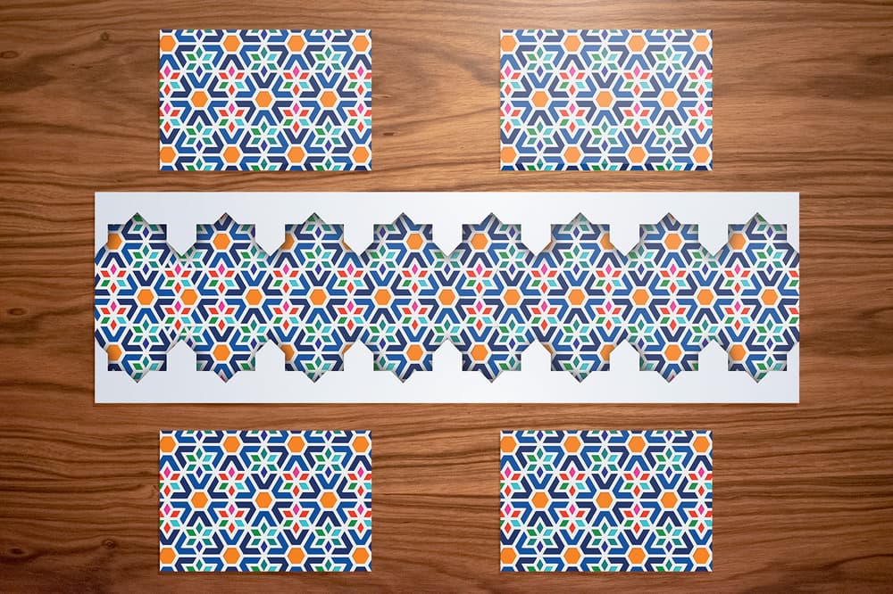 Colorful Ramadan Set(Runner+4 Plate Mats)