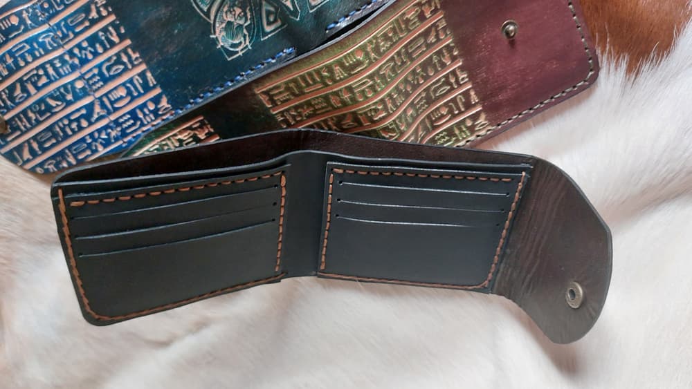 Unisex Natural Leather Pharaonic Wallet