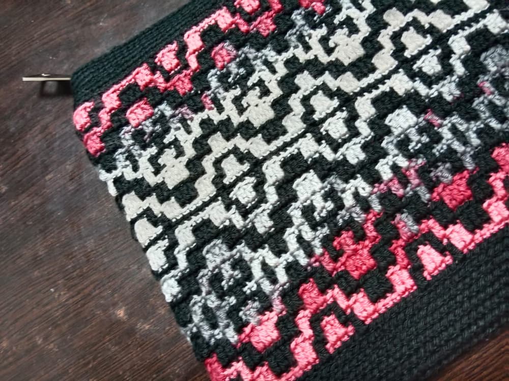 Handmade Mosaic Crochet Clutch With Zipper - colorful 27