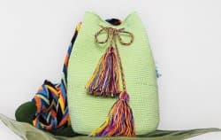 Mochila bag with colorful strap 