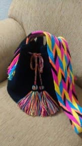 Mochila bag with colorful strap 