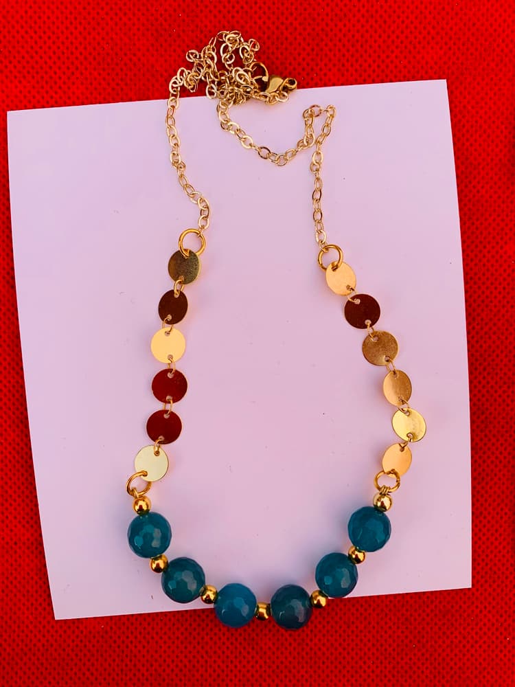 Akik & gold necklace 