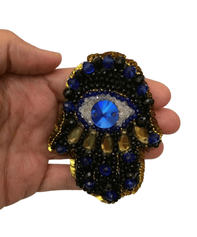 Beaded embroidery hand brooch
